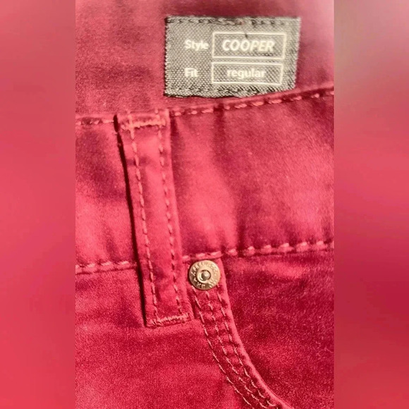 BRAX cooper fan MTWA burgundy comfortable casual lightweight 5 pocket pants 34 - Picture 4 of 6